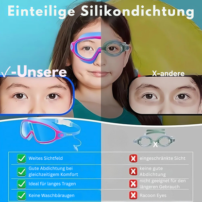 Schwimmbrille für Kinder mit großem Rahmen