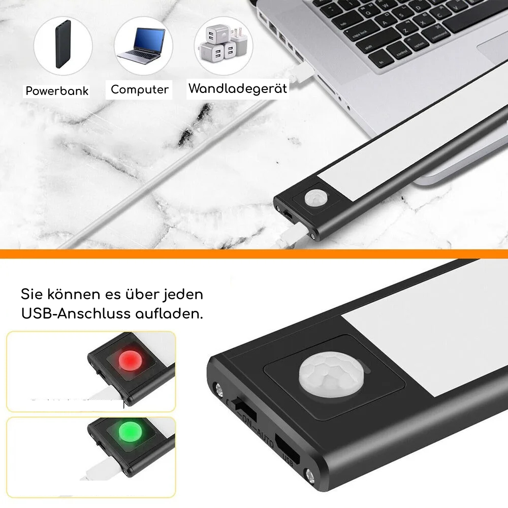 LED Unterschrank Licht Bewegungsmelder Dimmbar Wiederaufladbar